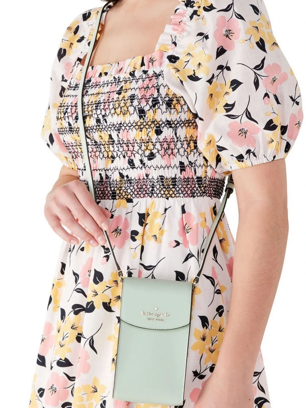 Kate Spade Crossbody Bag Staci Saffiano Leather North South Phone Crossbody